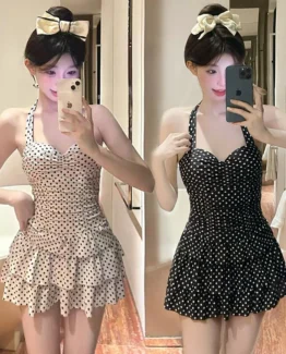 New High-end Popo Group Classic Bodian Cake Skirt, Slim Fit and Slimming One-piece Swimsuit for Women