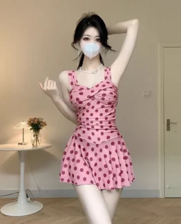 Conservative and Slimming One-piece Skirt Style Fashionable and Sexy Beach Vacation Hot Spring Swimsuit for Women