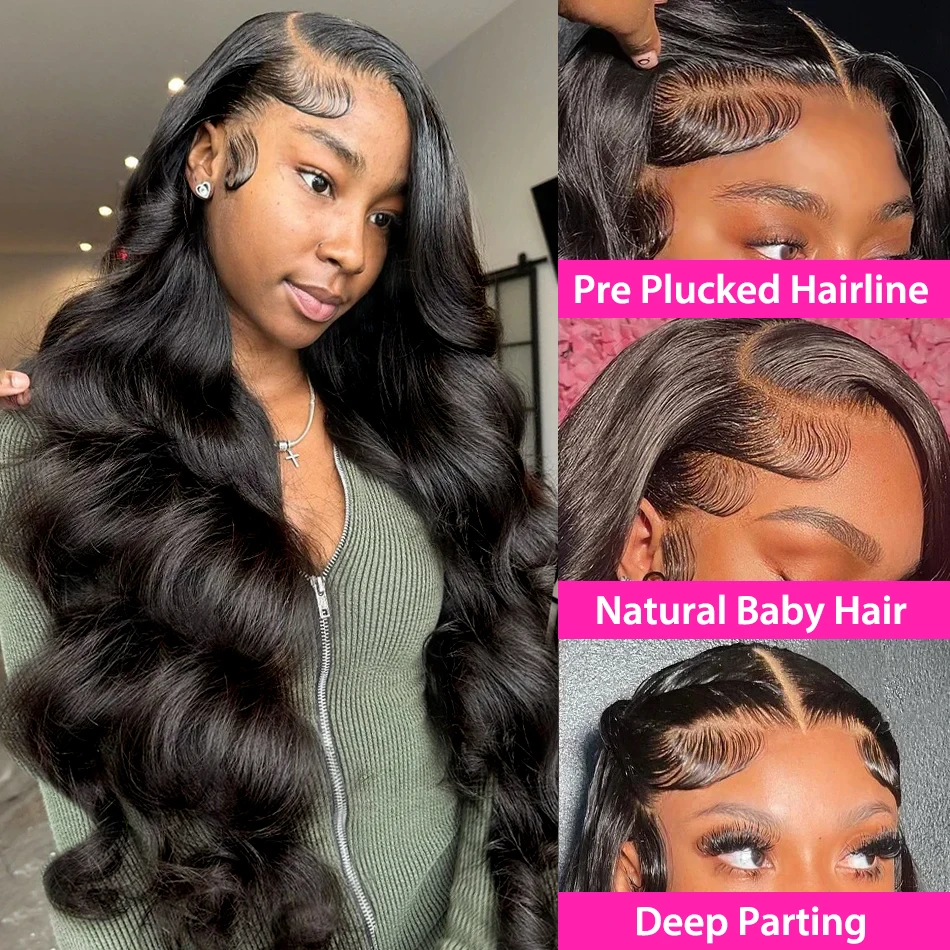 40 Inch Body Wave 13x6 HD Lace Frontal Wigs Human Hair Wig 13x4 360 Hd Lace Front Wig For Black Women Pre Plucked Brazilian Hair - Image 3