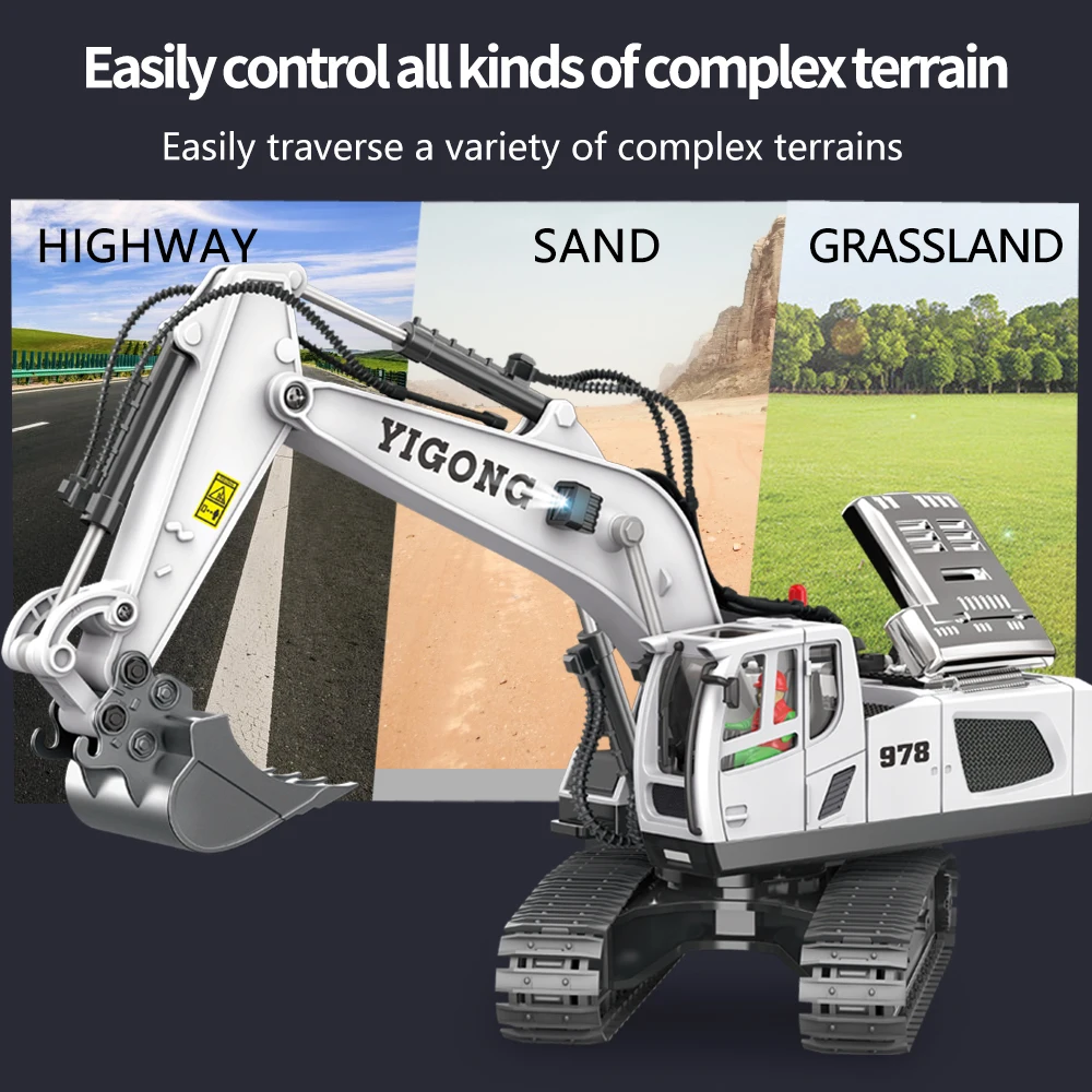 2.4G Excavator RC CAR Remote Control Engineering Dumper Vehicle Crawler Truck Bulldozer Toys for Boys Kids Excavator Gifts - Image 5