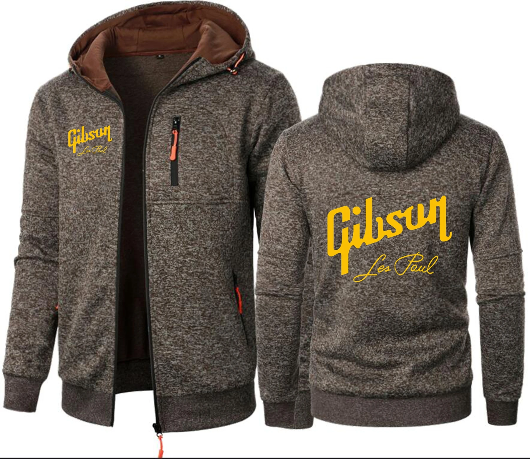 Gibson 1894 Rock-Inspired Jacquard Hoodie Fleece Men Hooded Sweatshirt Gibson Paul Gibson Electric Guitar Hoody Man Sweatshirt - Image 4