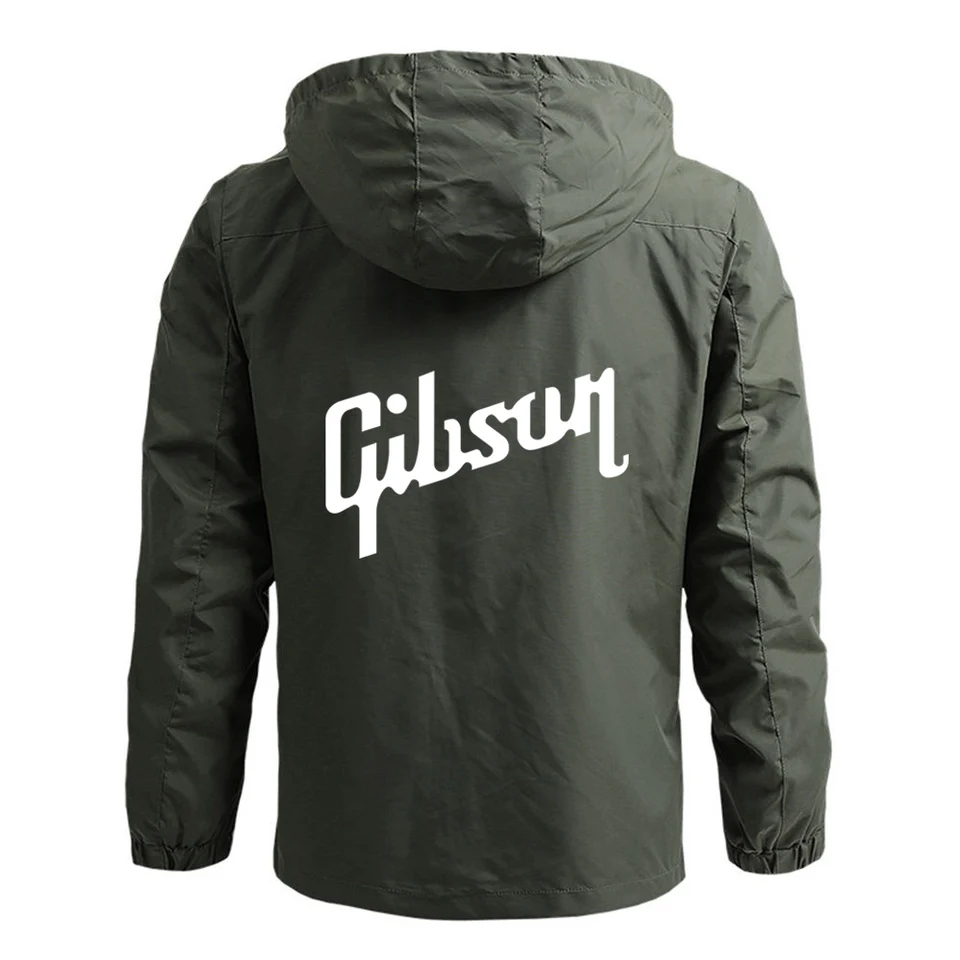 2025 Sprng And Autumn Man's Guitar Gibson Logo Print Retro Windbreaker Casual Jacket Coat Thicken Warm Premium Hoodies - Image 11