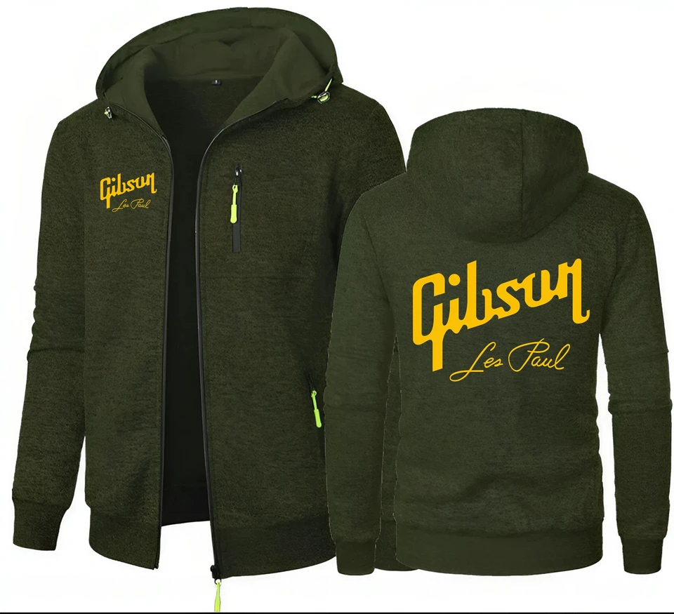 Gibson 1894 Rock-Inspired Jacquard Hoodie Fleece Men Hooded Sweatshirt Gibson Paul Gibson Electric Guitar Hoody Man Sweatshirt - Image 12
