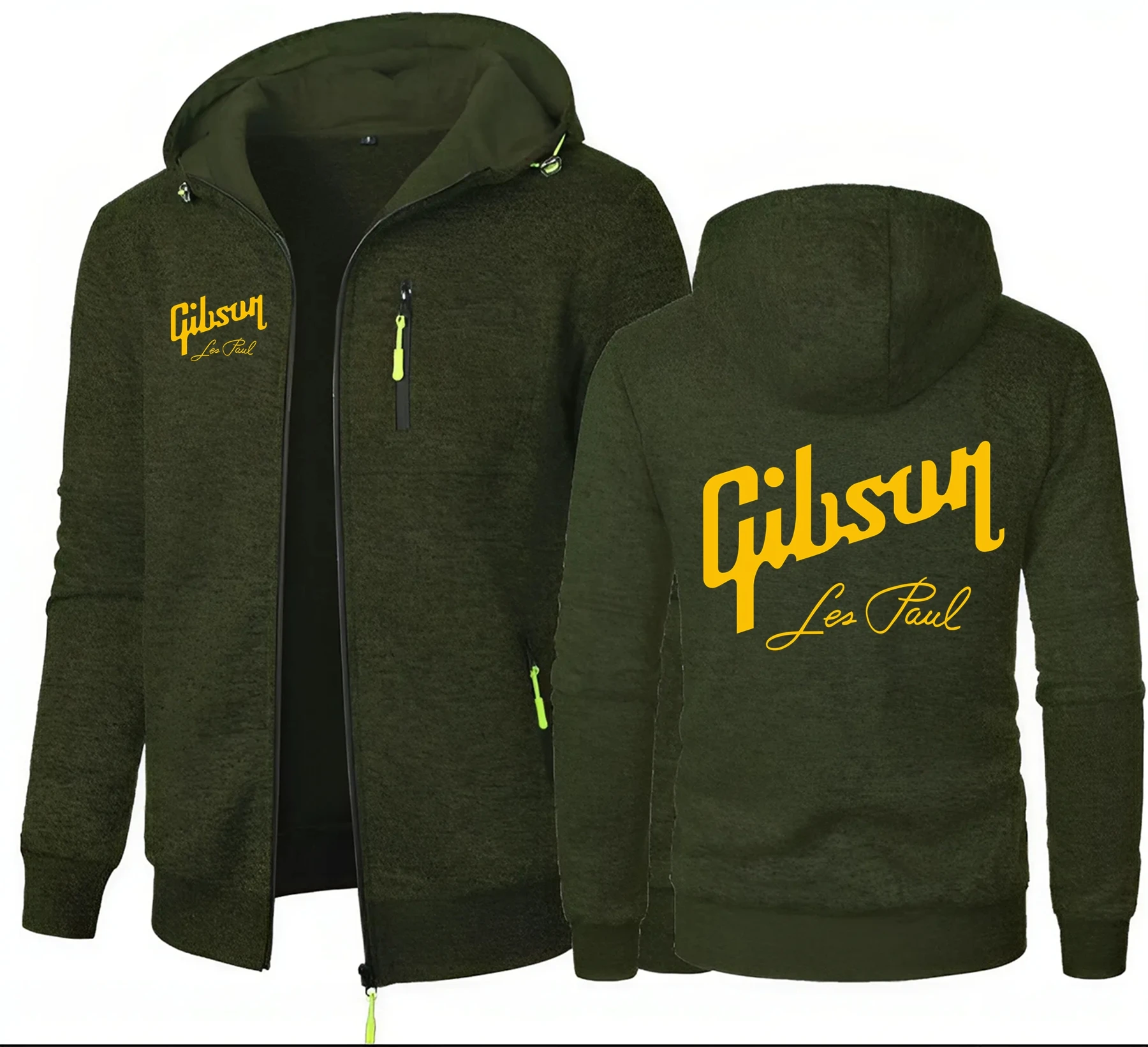 Gibson 1894 Rock-Inspired Jacquard Hoodie Fleece Men Hooded Sweatshirt Gibson Paul Gibson Electric Guitar Hoody Man Sweatshirt - Image 6