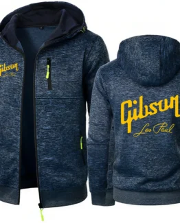 Gibson 1894 Rock-Inspired Jacquard Hoodie Fleece Men Hooded Sweatshirt Gibson Paul Gibson Electric Guitar Hoody Man Sweatshirt