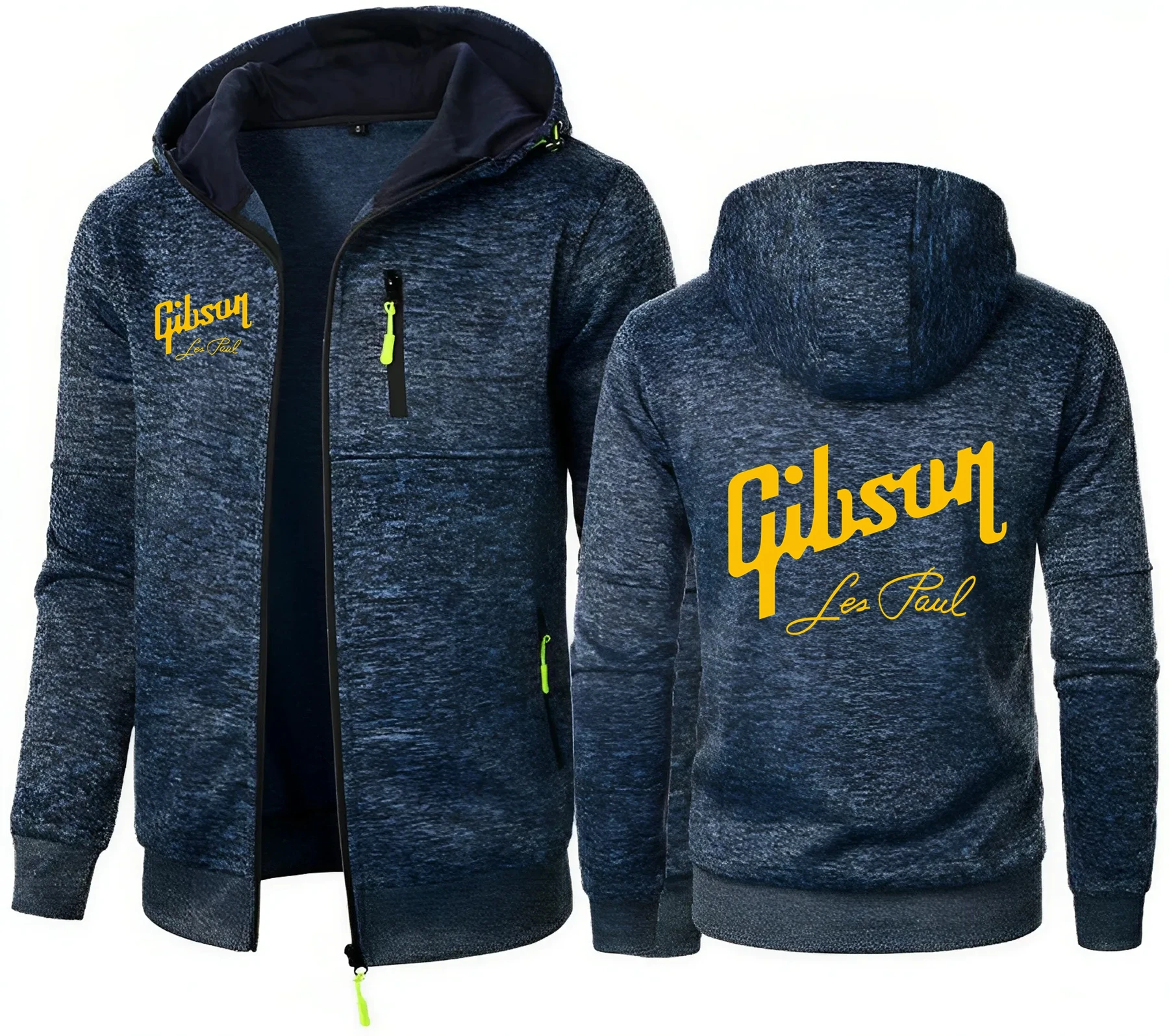 Gibson 1894 Rock-Inspired Jacquard Hoodie Fleece Men Hooded Sweatshirt Gibson Paul Gibson Electric Guitar Hoody Man Sweatshirt