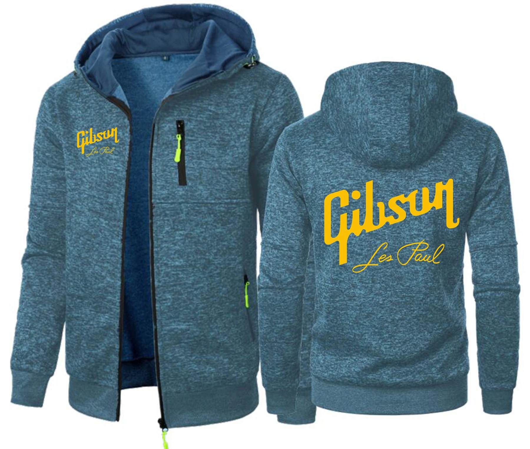 Gibson 1894 Rock-Inspired Jacquard Hoodie Fleece Men Hooded Sweatshirt Gibson Paul Gibson Electric Guitar Hoody Man Sweatshirt - Image 3