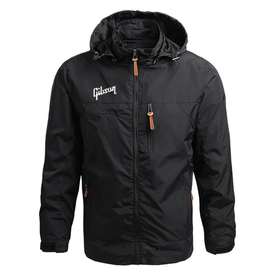 2025 Sprng And Autumn Man's Guitar Gibson Logo Print Retro Windbreaker Casual Jacket Coat Thicken Warm Premium Hoodies - Image 8