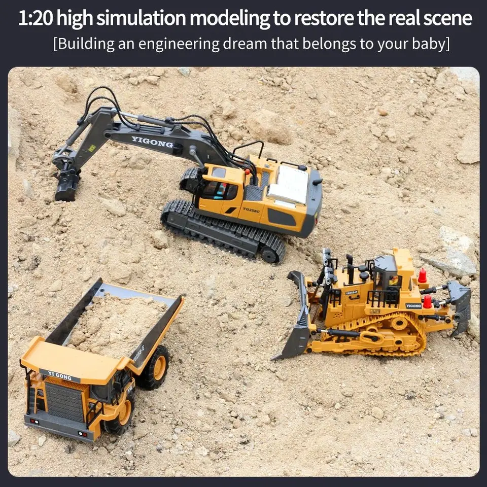 2.4G Excavator RC CAR Remote Control Engineering Dumper Vehicle Crawler Truck Bulldozer Toys for Boys Kids Excavator Gifts - Image 10