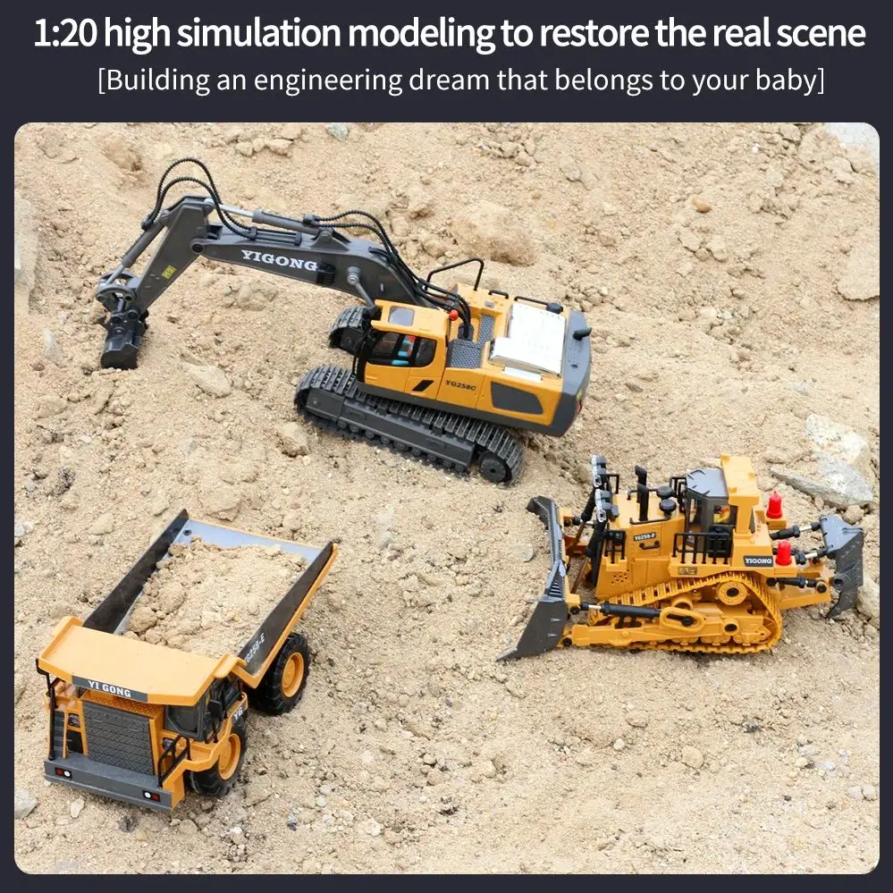 2.4G Excavator RC CAR Remote Control Engineering Dumper Vehicle Crawler Truck Bulldozer Toys for Boys Kids Excavator Gifts - Image 4